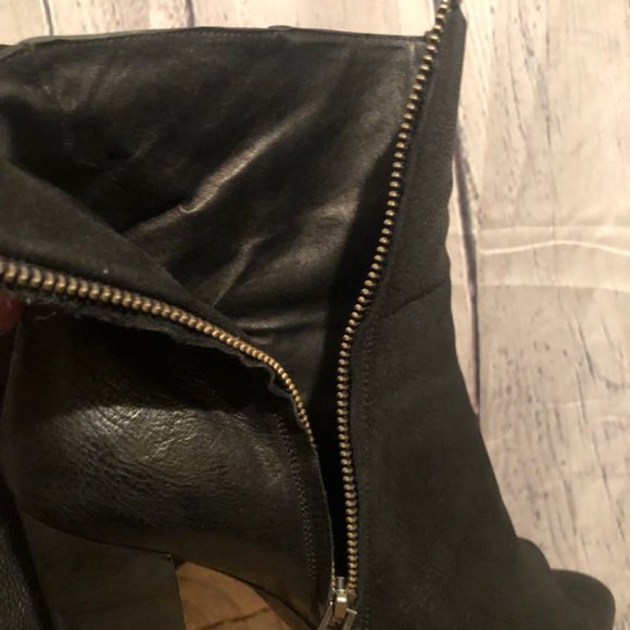 All Saints Manifest Pebbled Leather Peep Toe Bootie Size EU 41. - Picture 7 of 8